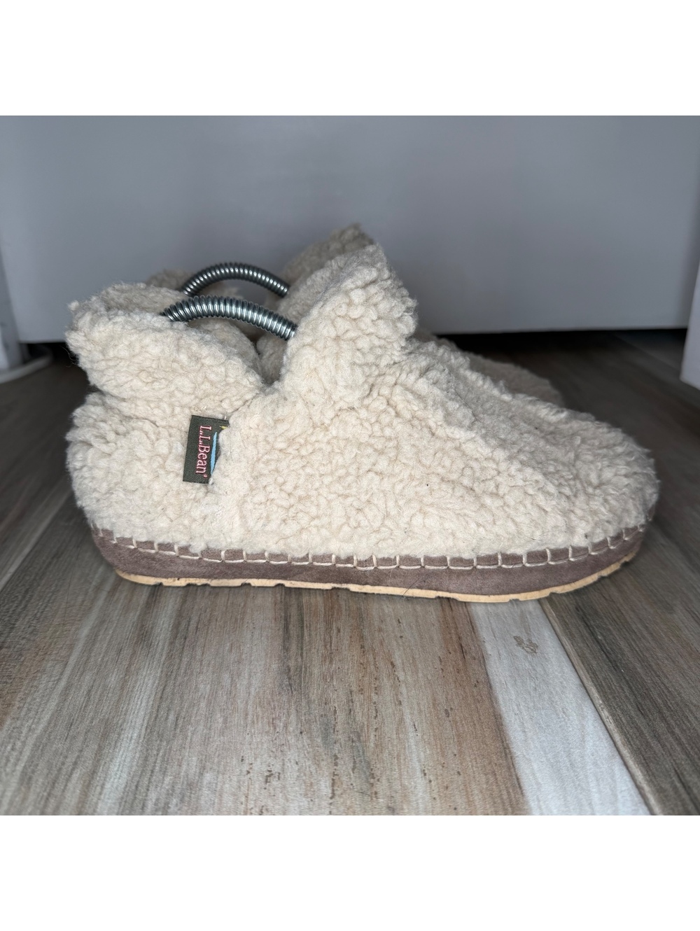 LL Bean Cozy Slipper Booties Pile Fleece Womens Sz 7 - Picture 4 of 9